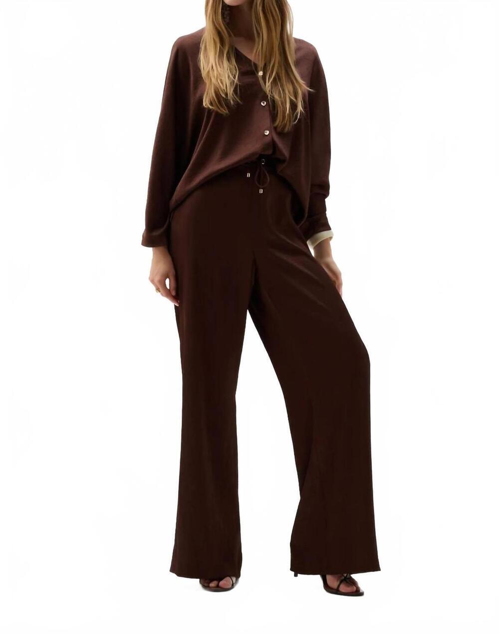 NEW JOSEPH RIBKOFF crushed satin boxy top in mahgony